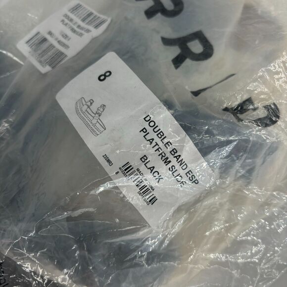 Torrid NWT Double Band Espadrille Platform Slide 8 WW Black, Tan White - Picture 6 of 6